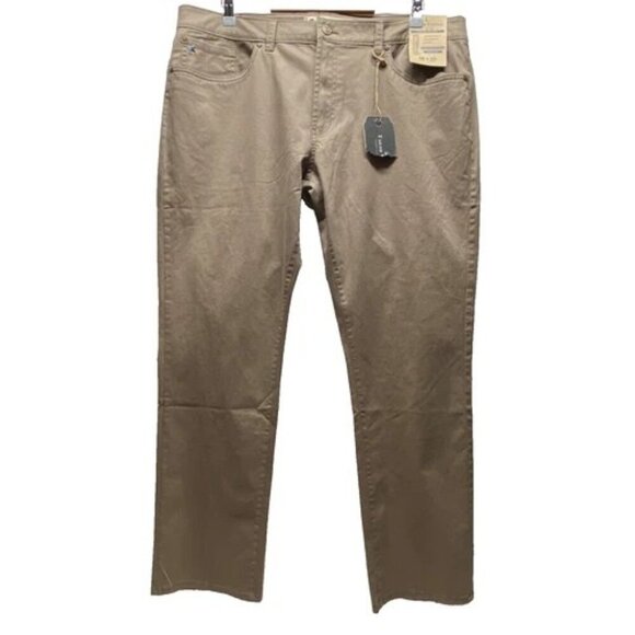 Taylor Vintage Khaki Pants Men's 38x30 Canaan Slim Fit Soft Stretch 5 Pocket NWT - Picture 1 of 16
